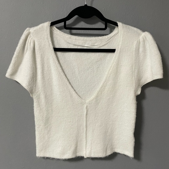 NWT Free People Intimately Keep Me Warm Crop Sweater in Ivory. Size Large - Picture 8 of 14